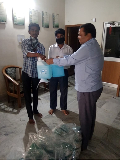 Hand sanitizer distributed for Corona Virus (Covid-19)