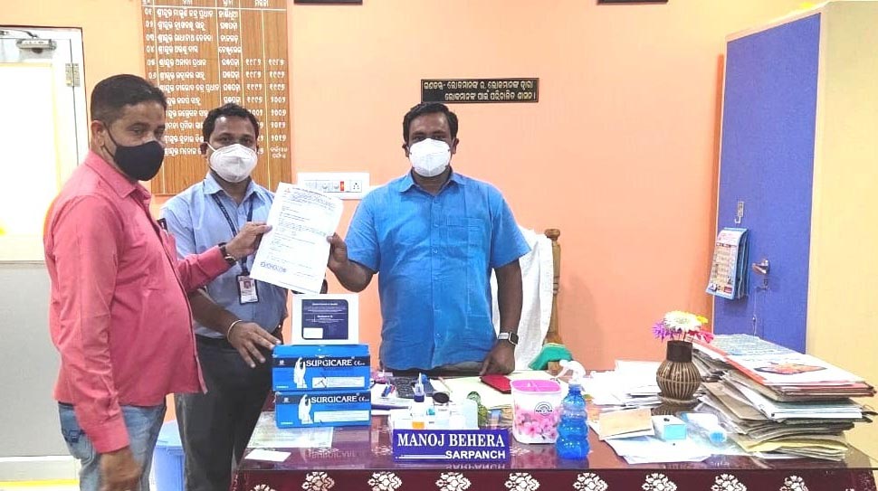 Provide N-95 Mask, Hand Sanitizer & Gloves to Sarapanch, Ghantapada G.P. for distribution among the Covid Volunteers and field level functionaries like Asha, AWW, Ward members etc and also to poor people